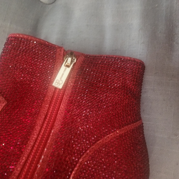Jessica Simpson Sparkling Red Ankle Boots - Picture 5 of 7
